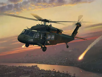 $145 • Buy  Returning Fire  William Phillips Print - 101st Airborne UH-60 Blackhawk - Iraq
