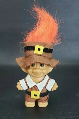 $7.99 • Buy Vintage Retired RUSS Boy Troll Doll 4   Pilgrim Thanksgiving Holiday #18360 HTF