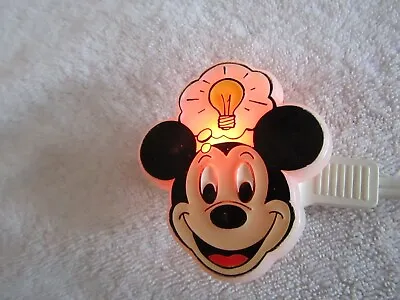 Vintage Mickey Mouse Walt Disney Night Light Monogram Products USA Neon Bulb 70s • $15.99