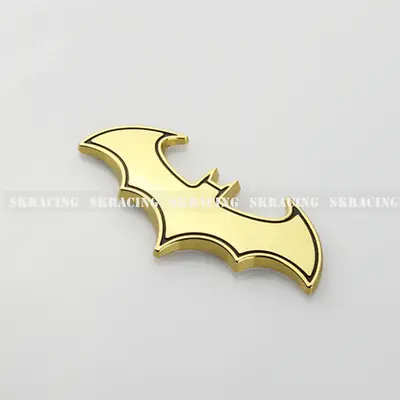 3D Gold Chrome Badge Emblem Batman Logo Decal Car Decor Sticker Car Accessories • $1.99