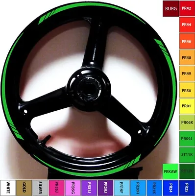 Kawasaki Candy Lime Green Motorcycle Gp Rim Stripes Wheel Tape Decals Stickers • $13.47