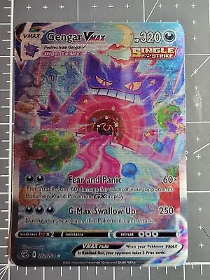 $8 • Buy 2021 Pokemon Fusion Strike 271/264 Gengar Vmax Full Art Alt Art Secret STICKER