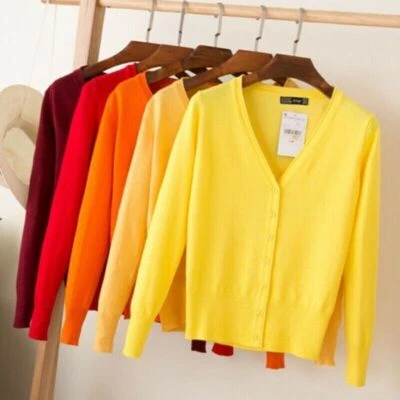 £3.59 • Buy Womens Cardigan Long Sleeve Ladies Knitted Top Cardigans Outwear Size 8-24 --