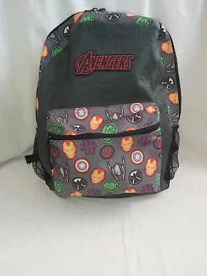 Marvel Avengers Black Backpack School Bag  Hulk Iron Man Thor VGC • £7