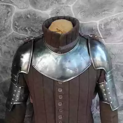 Steel LARP Pauldrons And Gorget Set  Fallen Knight  • $129.99