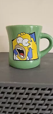 Homer Simpson Vintage Cup Mug Green The Simpsons 2001 Large • £4.99