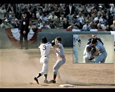 PETE ROSE & BUD HARRELSON FIGHT 8x10 PHOTO • $11.50