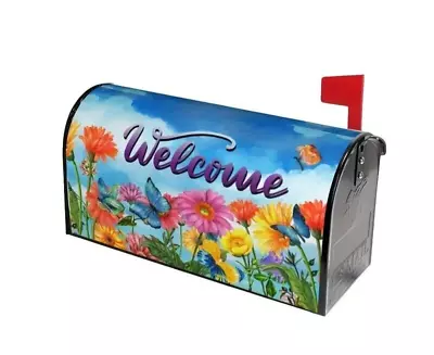 Magnetic Mailbox Cover Wrap Flowers Welcome Sign Mailbox Protector Decoration • $16.99