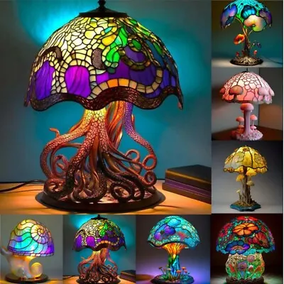 Mushroom Table Lamps Stained Resin Plant Series Lamp Night Light Bedside 2023 • £5.20