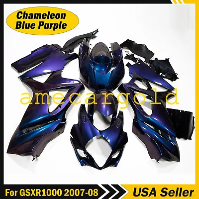 Chameleon Blue Purple Fairing For Suzuki GSXR1000 2007 2008 Glossy ABS Body Kit • $529