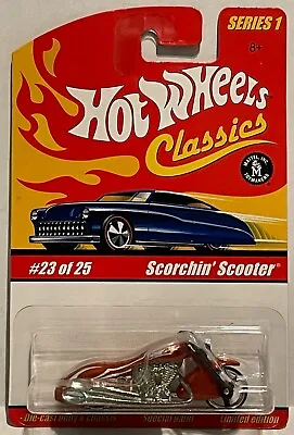 Hw Scorchin' Scooter Motorcycle Spectraflame Orange 2004 Series 1 Classics #23 • $8.99