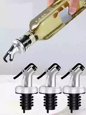 Liquor Pourer Bottle Stainless Steel Cocktail Free Flow Mixing Oil Drizzler UK • £3.98