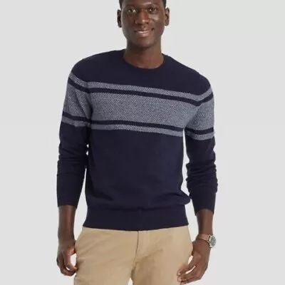 Goodfellow & Co Colorblock Size Medium Crewneck Sweater Men’s Navy NEW • $4.80