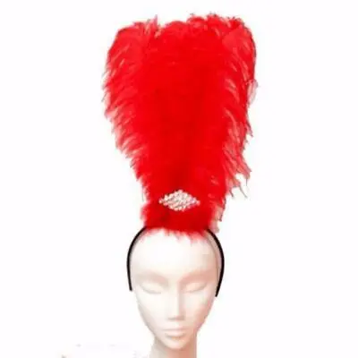 Ostrich Feather Drab Rio Showgirl Costume Headdress • $69.95