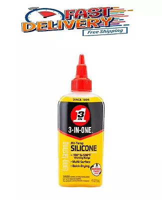 3-IN-ONE 4 Oz. All-Temp Silicone Drip Oil Long-Lasting Lubricant • $7.19