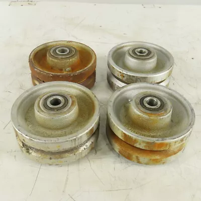 $97.49 • Buy V-Groove 6 X 2-1/2  Cast Iron Caster Wheel W/Bearing, 3/4  Bore Lot Of 4