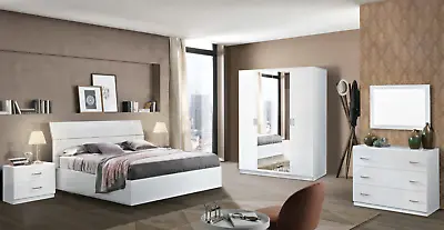 £1199 • Buy Italian High Gloss Gloria Bedroom Set Available In Grey, White, Marble