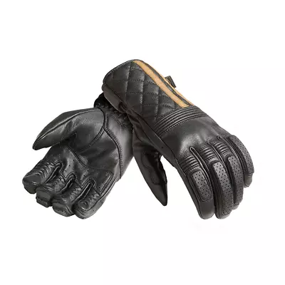 Genuine Triumph Sulby Leather Motorcycle Gloves - Black/Gold MGVS2351 • $74.67