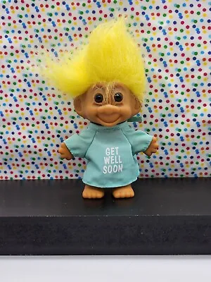 Russ Troll Get Well Soon Patient Sick With Gown Yellow Hair  Vintage 5  1B • $7.19