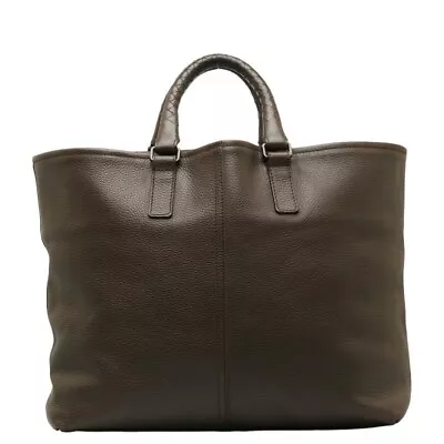 Bottega Veneta Intrecciato Marco Polo Tote Bag Brown Leather 20959 • $502.50