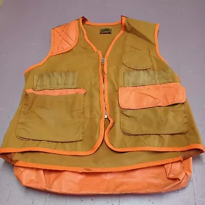 Vintage SafTBak Shooting Hunting Vest Adult Large Brown Padded Orange • $4.99
