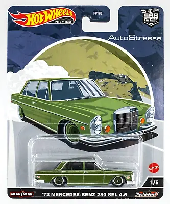 2022 Hot Wheels Car Culture AutoStrasse #1 '72 Mercedes-Benz 280 SEL 4.5 GREEN • $7.99