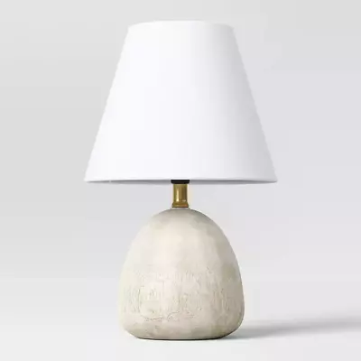 Faux Wood Mini Table Lamp White Home Bedroom Any Room Lighting Decor- Threshold™ • $28.90