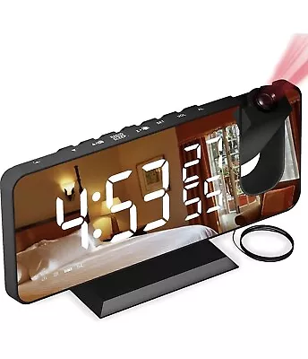 £17.95 • Buy Projection Alarm Clock Digital Clock With USB With FM Radio , 7” LED Mirror