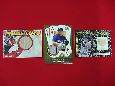 3- Topps Authentic Game - Used / Worn Memorabilia Cards Erstad Hampton Hall • $12.95