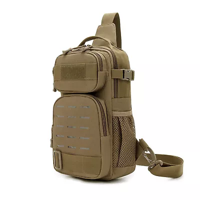 Tactical Sling Chest Bag Backpack Large Molle Crossbody Shoulder Assault Pack • £14.99