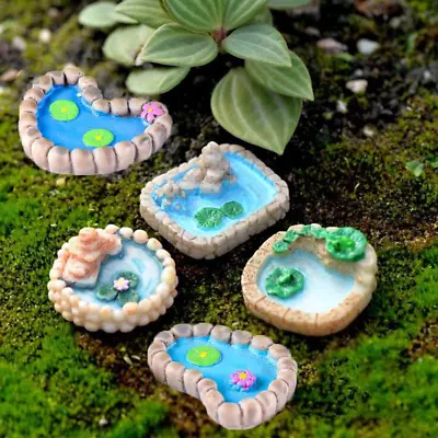 5 Pieces Fairy Garden Miniature Pond Ornaments Kit For Miniature Garden • $12.99