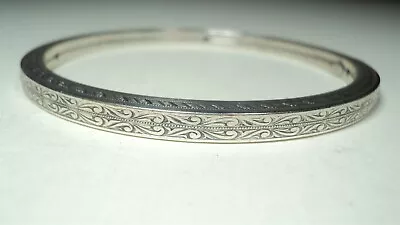 Vintage Danecraft Sterling Sivler Flat Paisley Bangle Bracelet • $55