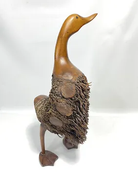 Folk Art Large Hand Carved Wood Duck Mangrove Root? Palm? Interesting Unique 18  • £48.18