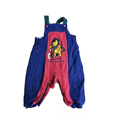 Disney Store Winnie The Pooh Baby Overalls 6M Red Tigger 90s Snowy Day  O4a • $24.99
