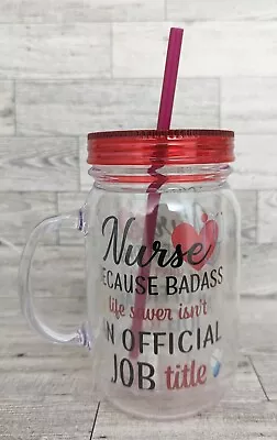 Double Wall Insulated Mason Jar Plastic Drinking Cups Nurse's Day Gift 20oz  • $15