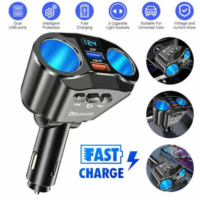 2 Way 12V 24V Multi Socket Car Cigarette Lighter Splitter USB Charger Adapter UK • £10.95