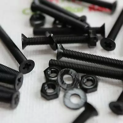 50 X Black Nylon Countersunk Plastic Machine Screws M3 X 25mm Bolts • £24.14