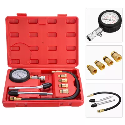 Cylinder Compression Tester Gas Petrol Engine Gauge Tool Kit For Car Motorcycle • $20.59