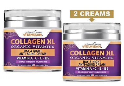 2 Collagen Cream For Face Retinol Hyaluronic Acid Vitamin A Facial Moisturizer • $24