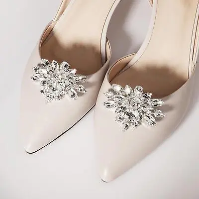 £8.20 • Buy 2x Wedding Shoe Clips Crystal Elegant Shoe Buckle For Shoe Bag Decoration