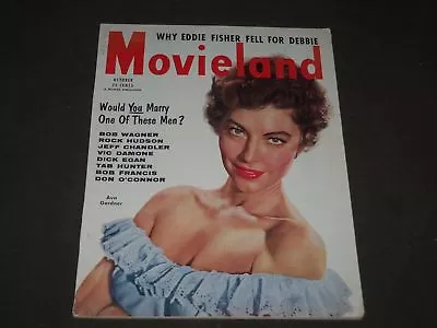 1954 October Movieland Magazine - Ava Gardner Cover - Eddie Fisher - Cw 604 • $52.50