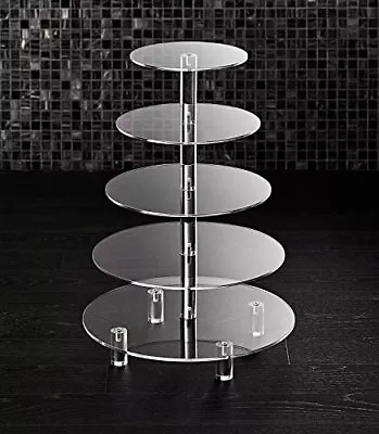 5 Tier Cupcake Stand Clear Acrylic Cupcake Holder Stand Tree Tower For Party • $52.42