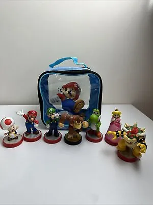 $170 • Buy Nintendo Amiibo Lot Of 7 Mario Luigi Yoshi Toad Bowser Princess Plus Travel Bag