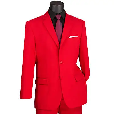 BIG & TALL Men's Red 2 Button Classic Fit Poplin Polyester Suit NWT • $85