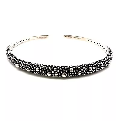 Michael Dawkins Sterling Silver Starry Night Dot Hinged Cuff Bracelet-6.75-A2405 • $59.99