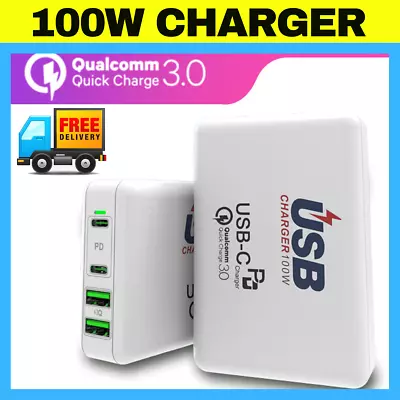 100w Usb  Wall Charger Power 4 Port  Pd Type C Charging Station  Laptop Phone Au • $43.95