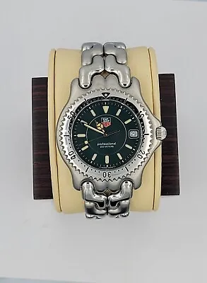 Tag Heuer WG1119.BA0423 Mens Green Watch SEL Link Silver Sport Dive Professional • $980