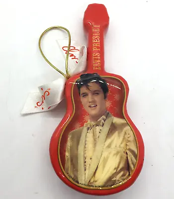 Elvis Presley Christmas Tree Holiday Ornament Red Guitar Rock And Roll 5 1/2   • $10.95