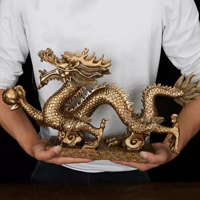  Chinese Style Dragon Figurine Tabletop Dragon Statue Decoration Chinese Dragon • $12.49