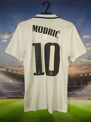 Modric Real Madrid Jersey Home Football Shirt White Adidas Mens SizeS • $101.99